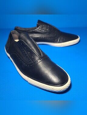 Converse John Varvatos All Star Men's Black Leather Low Top Slip on Shoes Sz 8.5